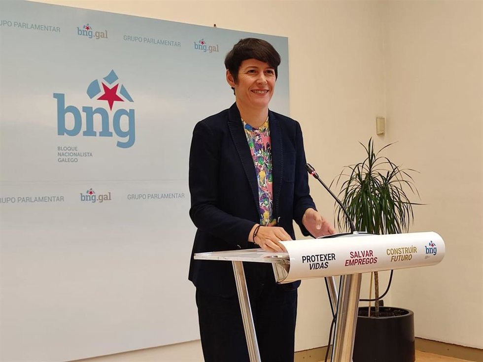 La portavoz nacional del BNG, Ana Pontón, en rueda de prensa