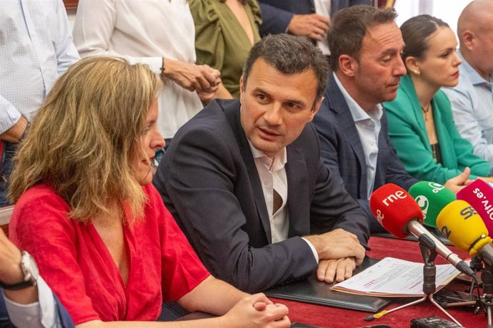 Bruno García en la rueda de prensa para anunciar la composición y áreas del equipo de gobierno.