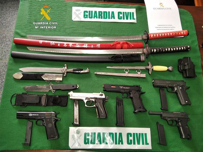 Imagen de las armas incautadas.