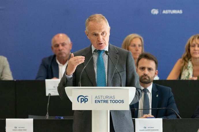 Imagen de archivo de Diego Canga ante la Junta Regional del PP de Asturias.