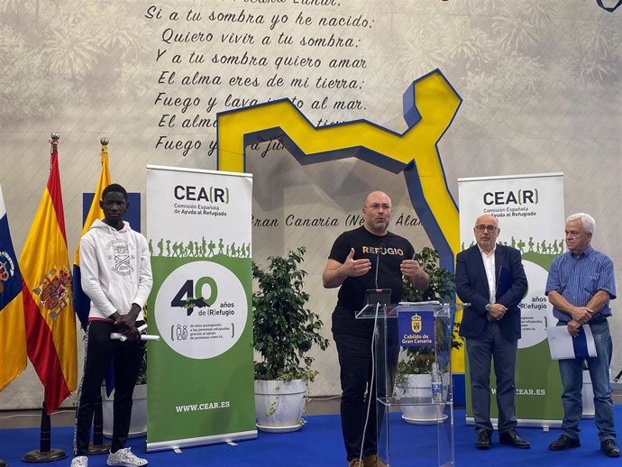 El coordinador de CEAR Canarias, Juan Carlos Lorenzo, durante la presentación de los datos de asilo en el archipiélago