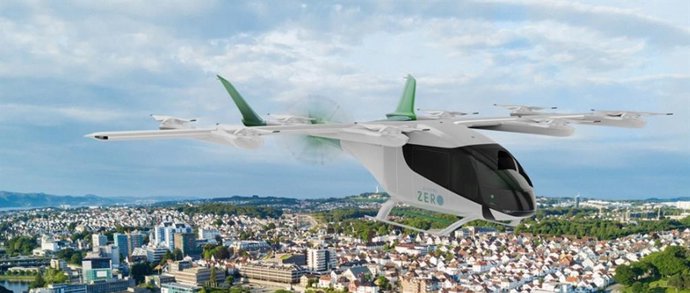 Un vehículo eléctrico de despegue y aterrizaje vertical (eVTOL) de Embraer