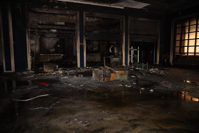 Estado de las instalaciones tras el incendio.