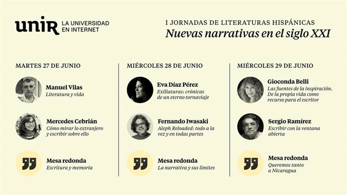 La UNIR organiza las I Jornadas de Literaturas Hispánicas: nuevas narrativas en el siglo XXI