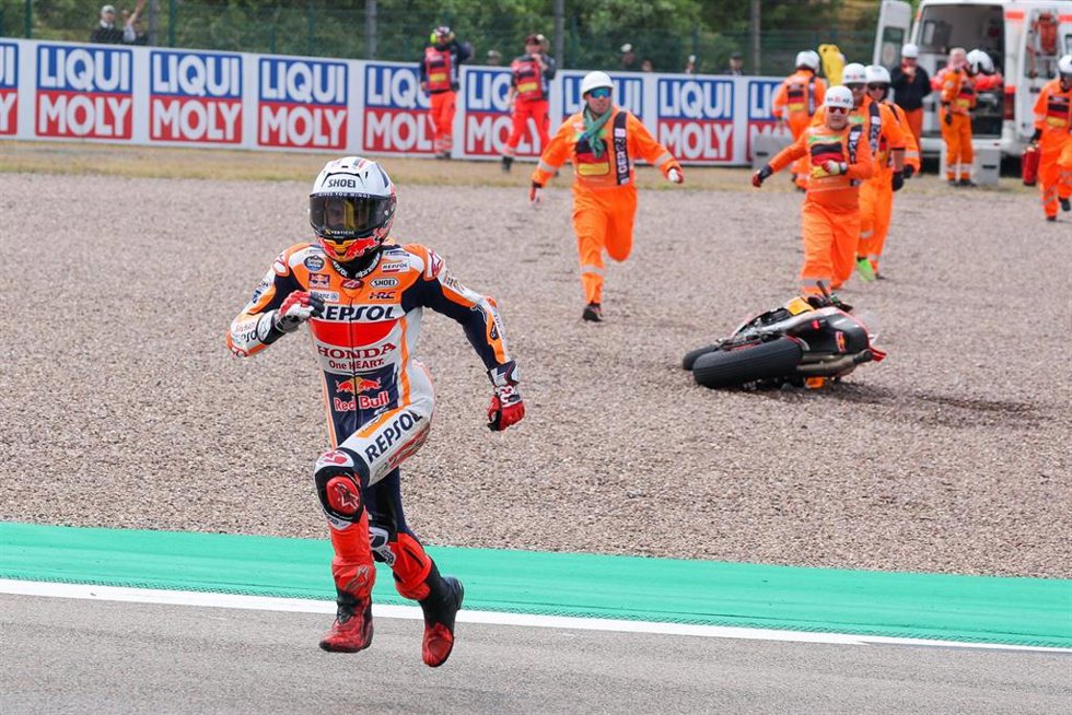 El piloto español de MotoGP Marc Márquez (Repsol Honda), en el GP de Alemania 2023. 