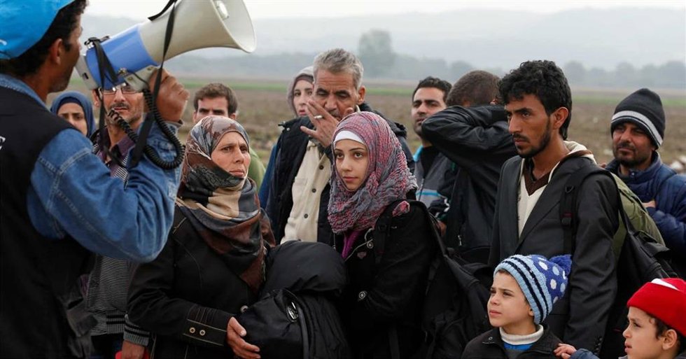 Un grupo de refugiados.