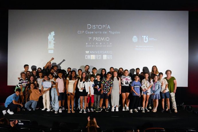 Alumnos del CEIP Capellanía del Yágano (Lanzarote), ganadores del festival 'Cinedfest' en la categoría de Infantil y Primaria