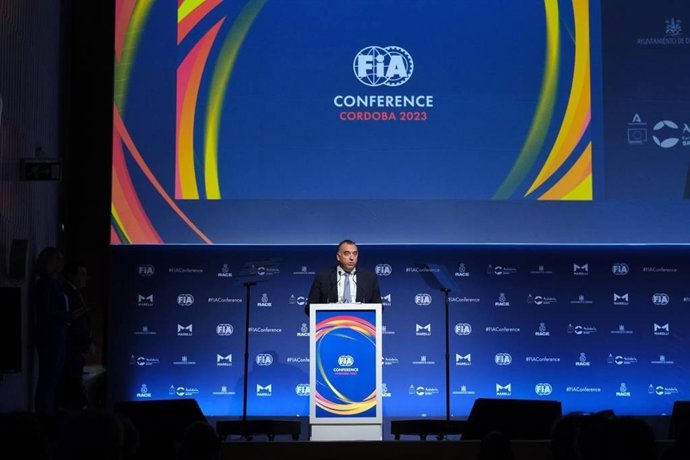 Bernal, durante su intervención en la Asamblea de la FIA.