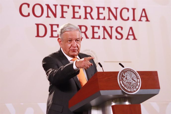 June 15, 2023, Mexico City, Mexico: June 15, 2023 in Mexico City, Mexico: President of Mexico Andres Manuel Lopez Obrador, speaks during  the briefing morning conference in front of media at the National Palace, on June 15, 2023 in Mexico City, Mexico. 