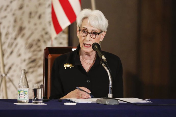Archivo - July 21, 2021, Tokyo, Japan: U.S. Deputy Secretary of State Wendy Sherman speaks during a news conference at Iikura Guest House in Tokyo. Vice Foreign Ministers met in Tokyo to cement relationships between their countries.