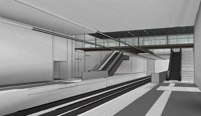 Imagen virtual de la estación de la L4 de Ciutadella - Vila Olímpica, en Barcelona