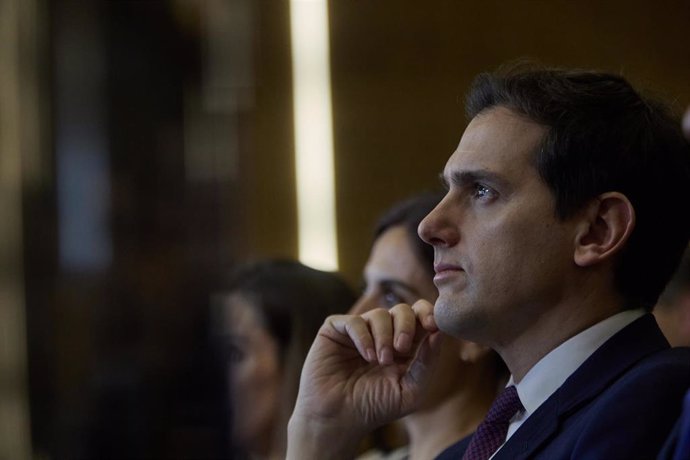 Archivo - El expresidente de Ciudadanos Albert Rivera durante un desayuno informativo de Europa Press