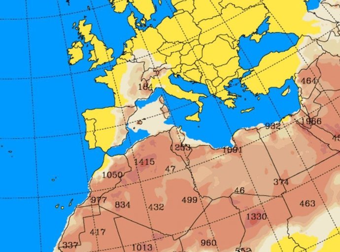 Mapa partículas de polvo.
