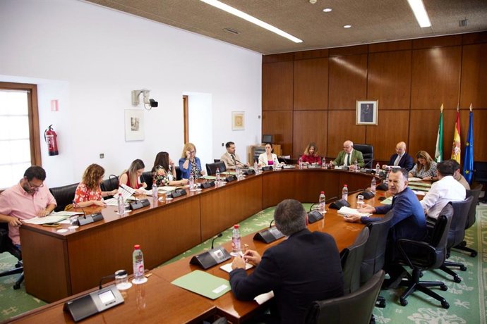 Imagen general de este miércoles de la Junta de Portavoces del Parlamento de Andalucía.