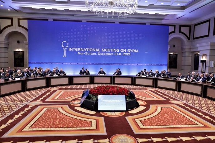 Archivo - Una reunión en Astaná, la capital de Kazajistán, sobre el proceso de paz en Siria 