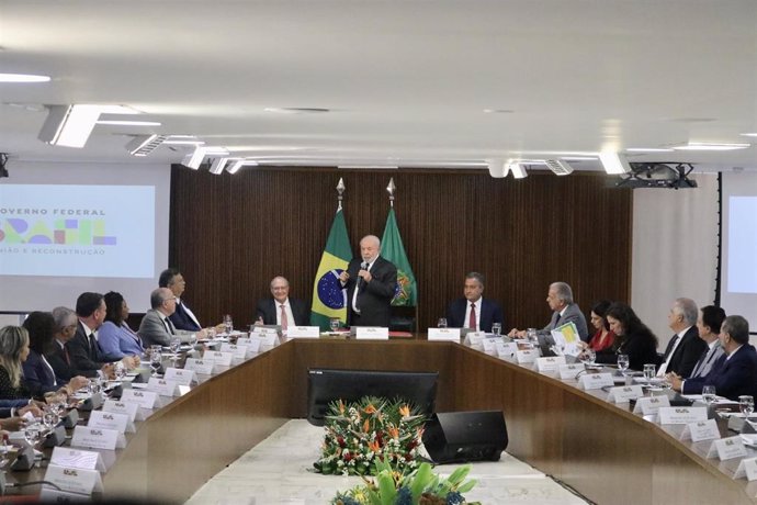 El presidente de Brasil, Luiz Inácio Lula da Silva, durante una reunión ministerial.