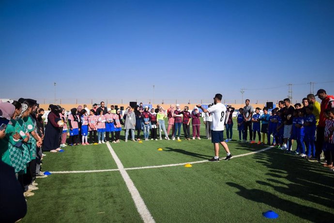 LaLiga y su Fundación celebran el Día Mundial del Refugiado en los campos de refugiados en Jordania.