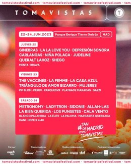 Festival Tomavistas vuelve al Tierno Galván y celebrará el Día de la Música con Metronomy, La La Love You o la Casa Azul