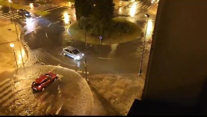 Balsas de agua en Logroño derivado de la fuerte tormenta