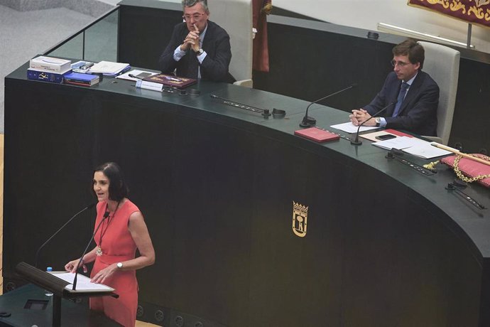 Portavoz de PSOE,  Reyes Maroto interviene en la sesión de constitución del Ayuntamiento de Madrid, a 17 de junio de 2023, en Madrid (España). 