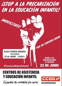 Las trabajadoras de escuelas infantiles se concentran hoy en Valladolid para reclamar el desbloqueo del convenio.