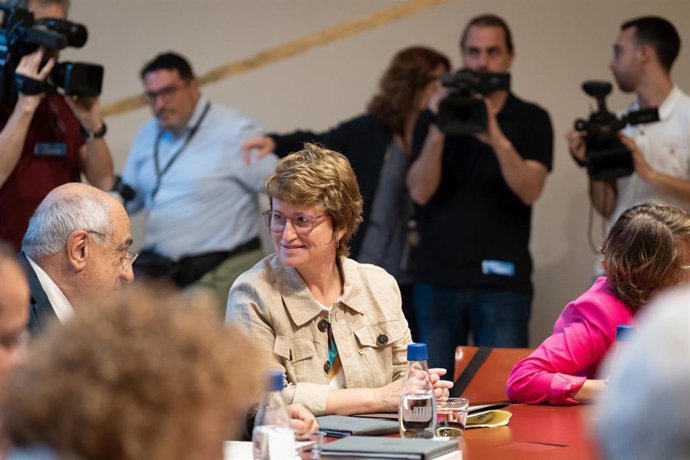 La nueva consellera de Educación, Anna Simó i Castelló, durante la reunión semanal del Consell Executiu, en el Palau de la Generalitat, a 13 de junio de 2023, en Barcelona