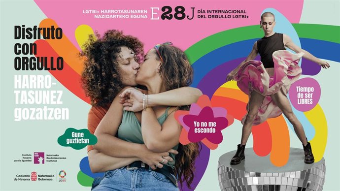 Cartel de la campaña del Gobierno de Navarra por el Día del Orgullo LGTBI+.