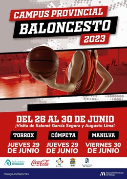 Cartel del campus de baloncesto de la Diputación provincial de Málaga.