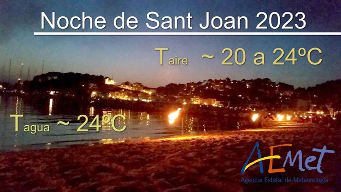Previsión de la Aemet para la noche de Sant Joan