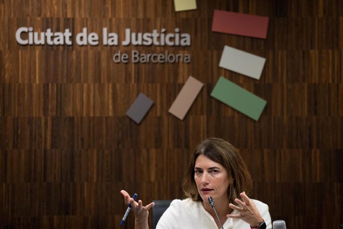 La jueza decana de Barcelona, Cristina Ferrando, presenta la memoria judicial de la ciudad de 2022, en la Ciutat de la Justicia, a 22 de junio de 2023, en Barcelona, Catalunya (España).