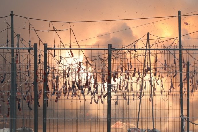 Imagen de la masclet de Pirotecnia Hermanos Ferrández en Fogueres de Alicante.