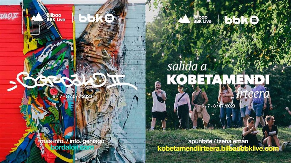 Carteles de actos por la sostenibilidad con motivo del Bilbao BBK Live