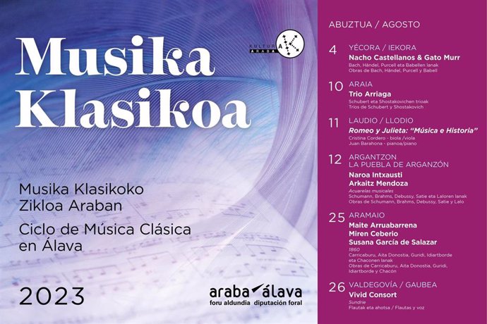 Cartel del Ciclo de Música Clásica en Álava