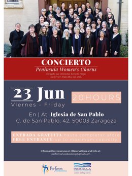 Cartel del concierto del coro Peninsula Women's Choir