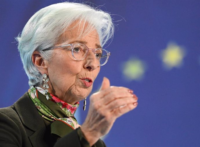 Archivo - 02 February 2023, Hesse, Frankfurt/Main: Christine Lagarde, President of the European Central Bank (ECB), speaks during a press conference at ECB headquarters.  The European Central Bank (ECB) raised its key interest rate by 50 basis points to