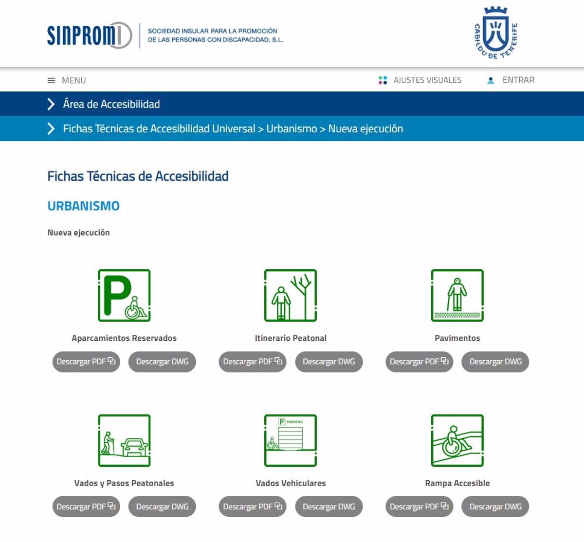 El Cabildo de Tenerife edita nuevo material técnico sobre accesibilidad