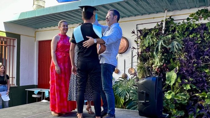 La delegada territorial de Justicia, Administración Local y Función Pública de la Junta, Raquel López, en el acto de fin de curso celebrado en el Centro de Internamiento de Menores Infractores.