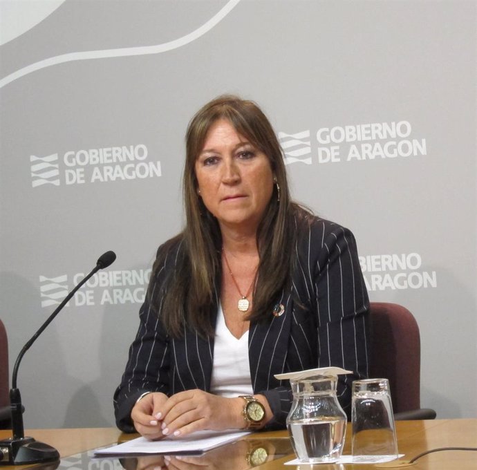 Archivo - La consejera de Sanidad del Gobierno de Aragón, Sira Repollés, en rueda de prensa.