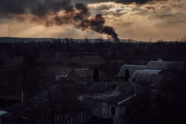 Archivo - March 10, 2023, Donbass, Ukraine: A Russian missile just bombed a military base in Sloviansk on 10 March 2023.
