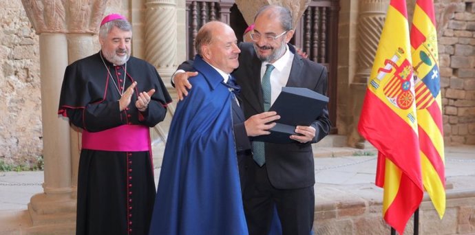 El presidente de Aragón en funciones, Javier Lambán, participa en la conmemoración del 225 aniversario del fallecimiento del X Conde de Aranda.