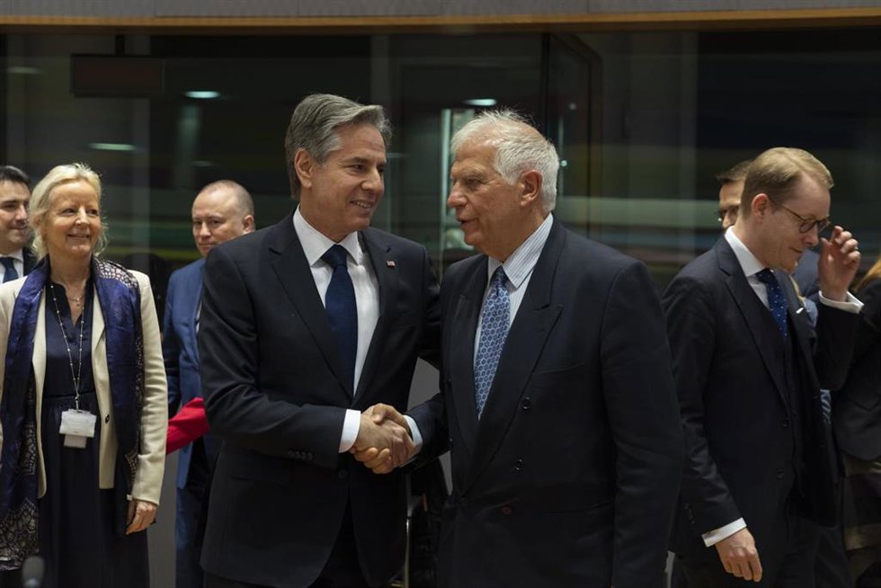 Archivo - Antony Blinken y Josep Borrell 