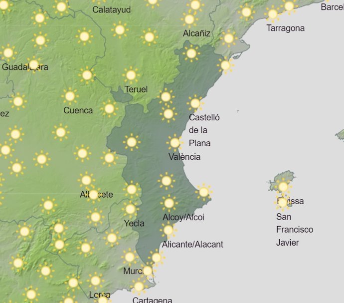 Predicción meteorológica para el domingo 25 de junio