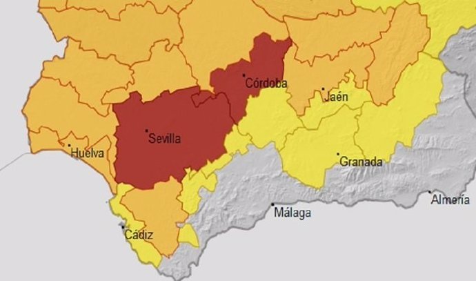 Avisos por altas temperaturas activos este lunes 26 de junio en Andalucía