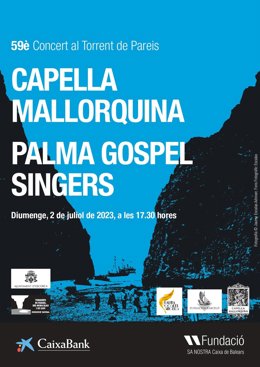 Cartelera del Concierto del Torrent de Pareis, el próximo 2 de julio a las 17.30 horas.