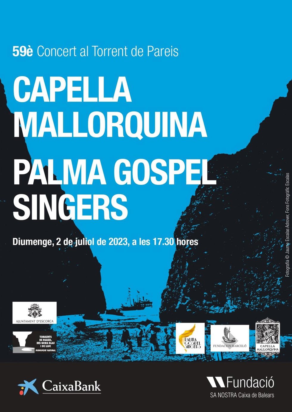 Cartelera del Concierto del Torrent de Pareis, el próximo 2 de julio a las 17.30 horas.