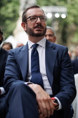 Archivo - El portavoz del Partido Popular en el Senado, Javier Maroto, durante el acto institucional del Día de Europa conmemorativo del LXXIII aniversario de la Declaración de Schuman, en la Plaza de la Marina Española en la Cámara Alta, a 8 de mayo de