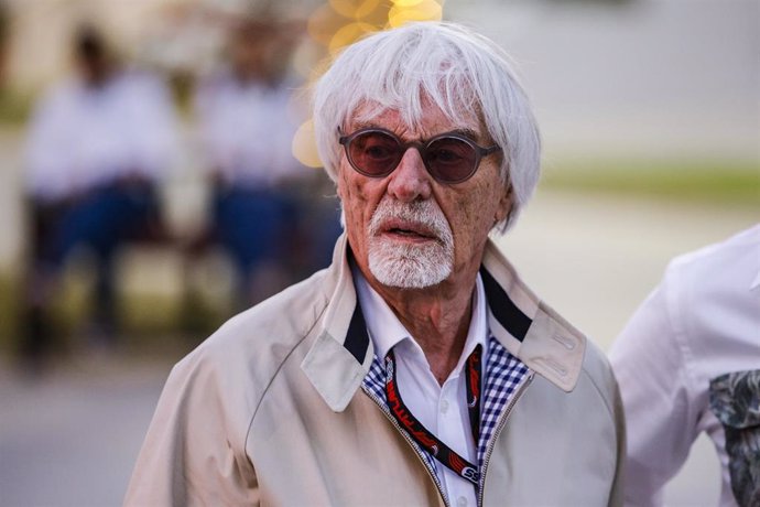 Archivo - El ex CEO de la Fórmula 1 Bernie Ecclestone, durante el GP de Baréin 2023. 