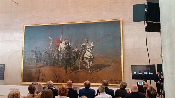 El cuadro 'Los comuneros de Castilla' de Joan Planella ya restaurado