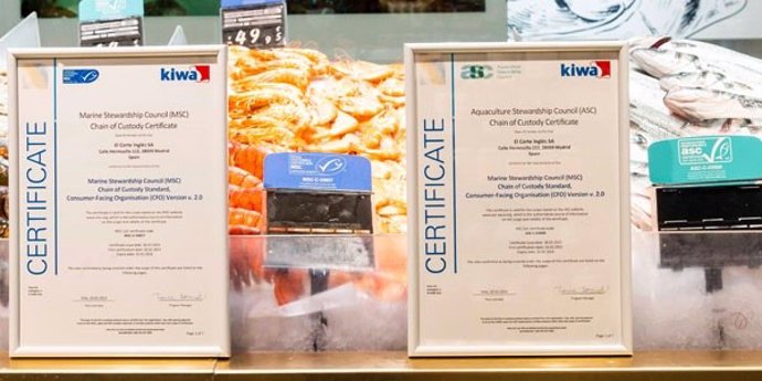 Sellos MSC y ASC de pescado sostenible de El Corte Inglés