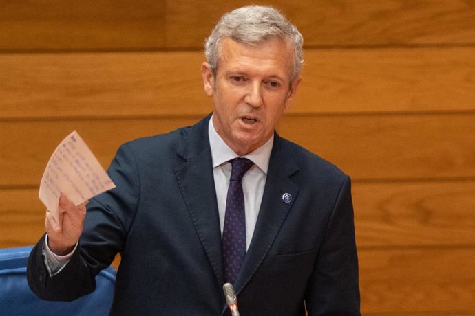 El presidente de la Xunta, Alfonso Rueda, en el pleno del Parlamento posterior a las elecciones del 28M